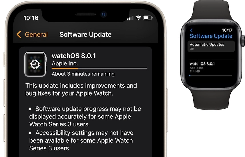 Apple wristwatch Software update