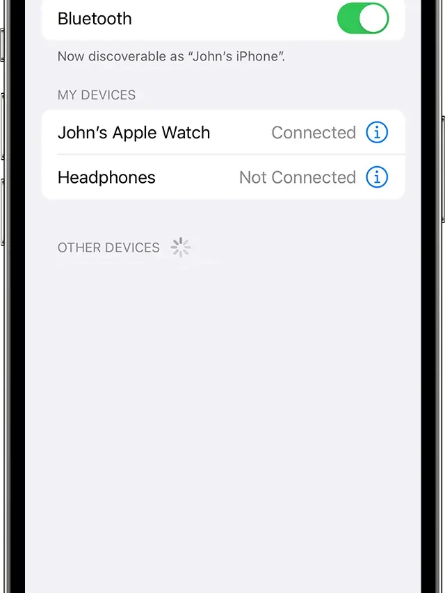 Turn on Bluetooth on iPhone