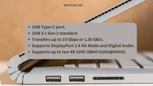 USB Type-C port in Surface Book 3